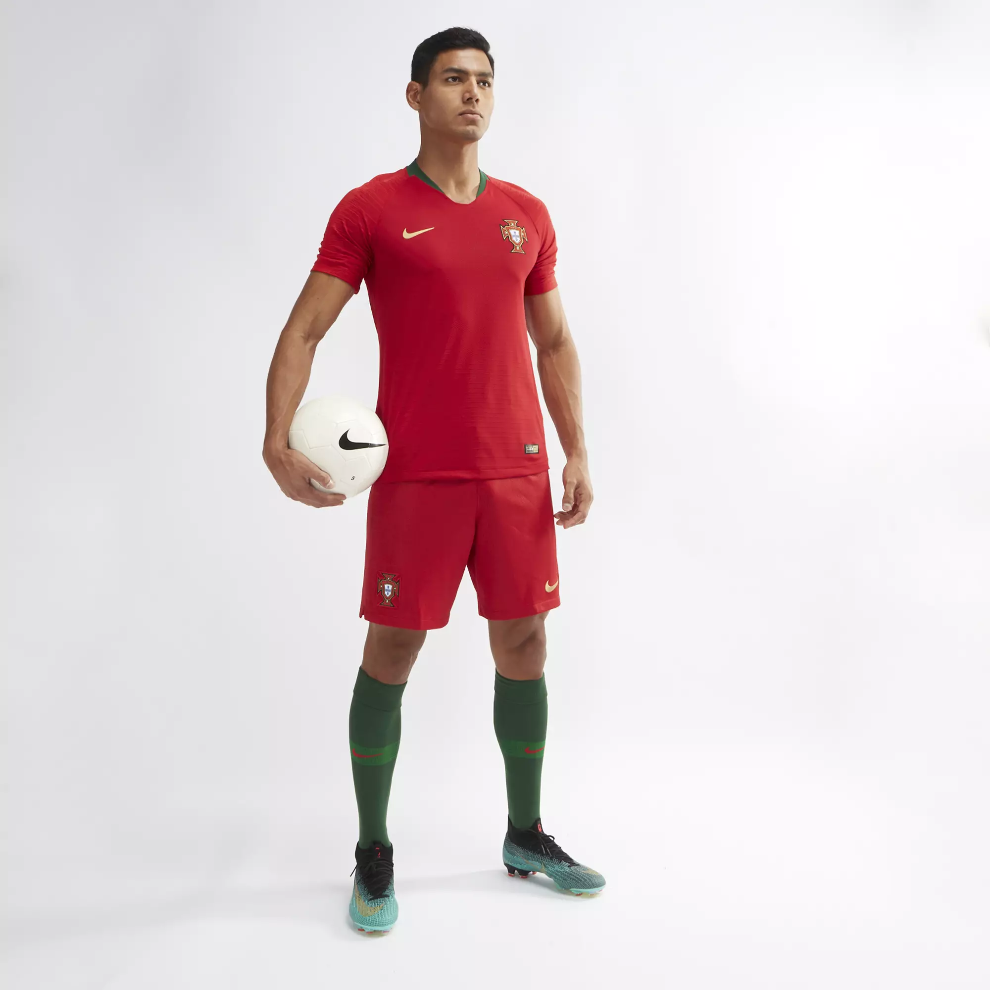 Portugal 2018 World Cup Home Red Soccer Jersey Uniform (Shirt+Shorts)